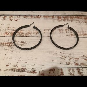 Gem hoop earrings.